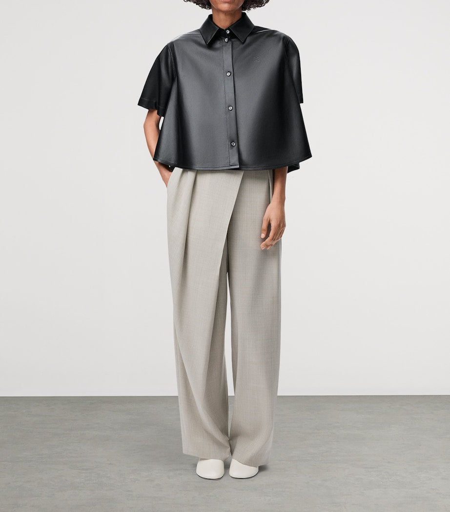 LOEWE Beige Wool Wrap Wide-Leg Trousers