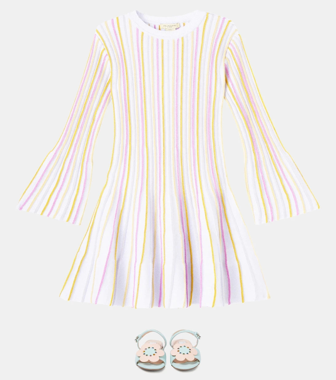 Stella McCartney Kids - فستان من القطن المخلوط المخطط المحبوك