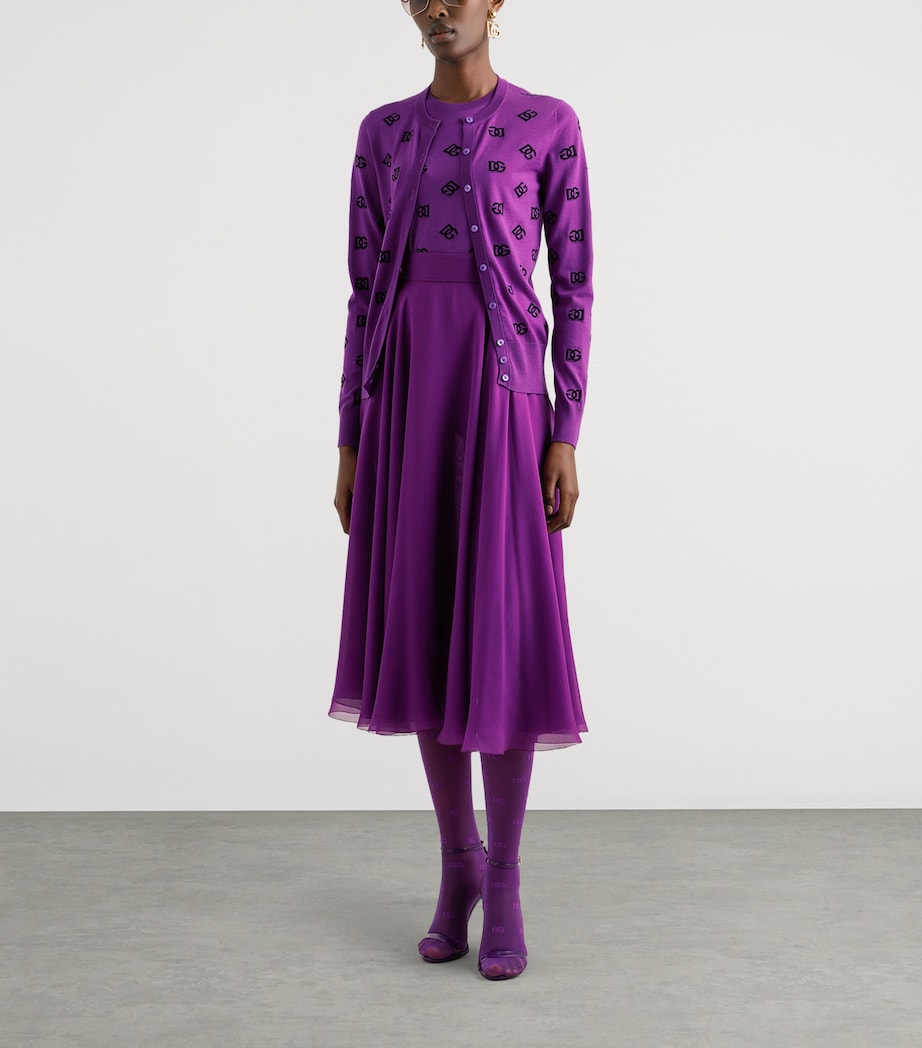 Dolce & Gabbana Multi Silk Chiffon Midi Skirt