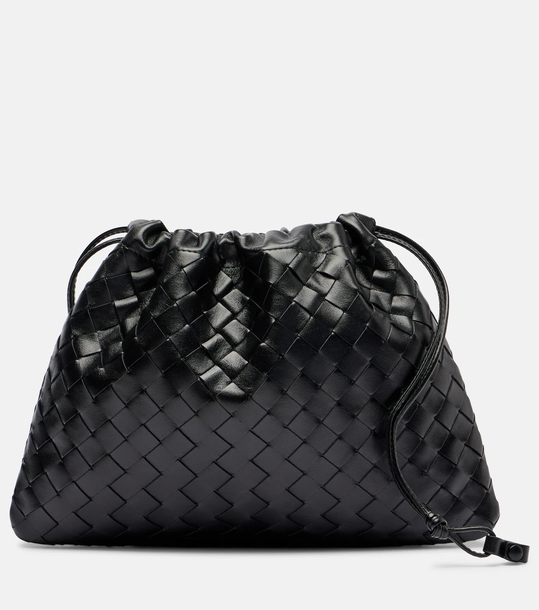 Bottega Veneta - حقيبة كلاتش من جلد إنترشاتو مع كيس حماية