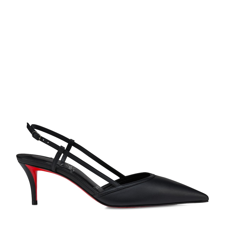 Christian Louboutin Black Miss Z Sling Nappa Leather Slingback Pumps 60