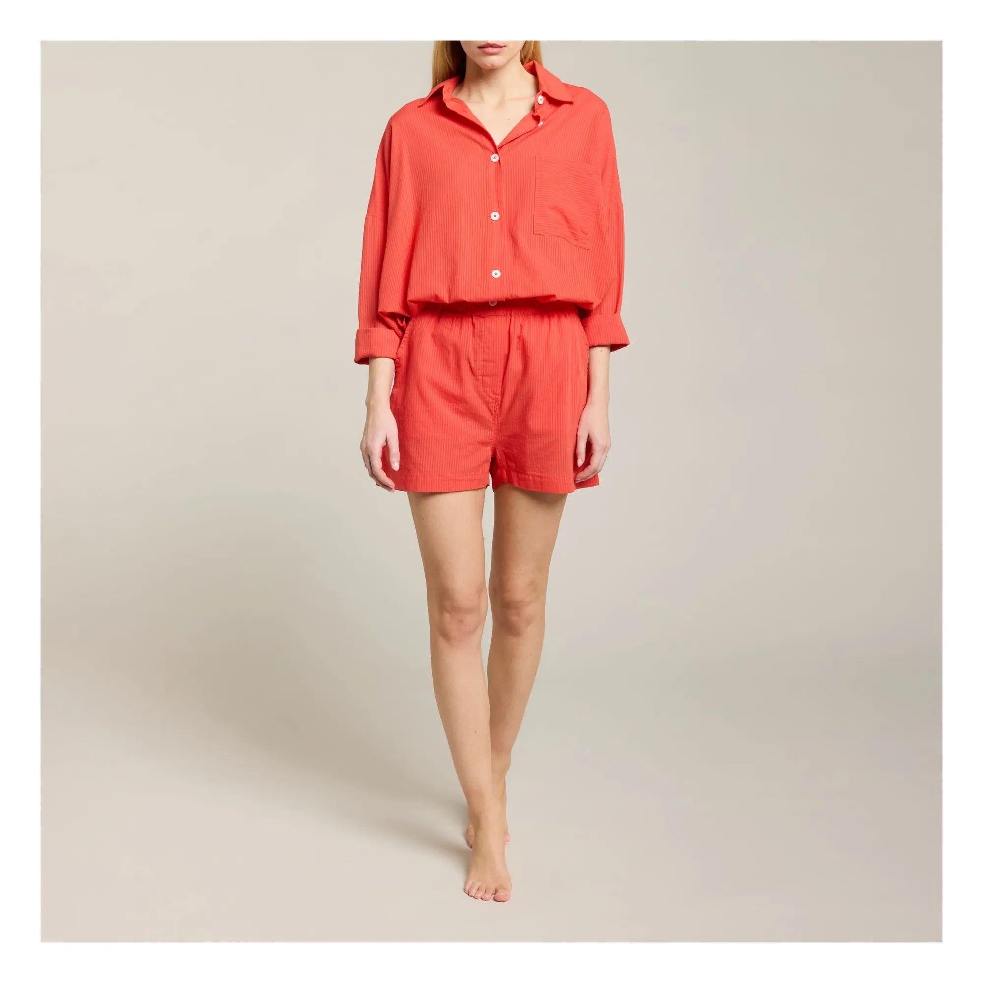 Maison Saint Julien - Ramatuelle Voile de Coton shirt | Coral