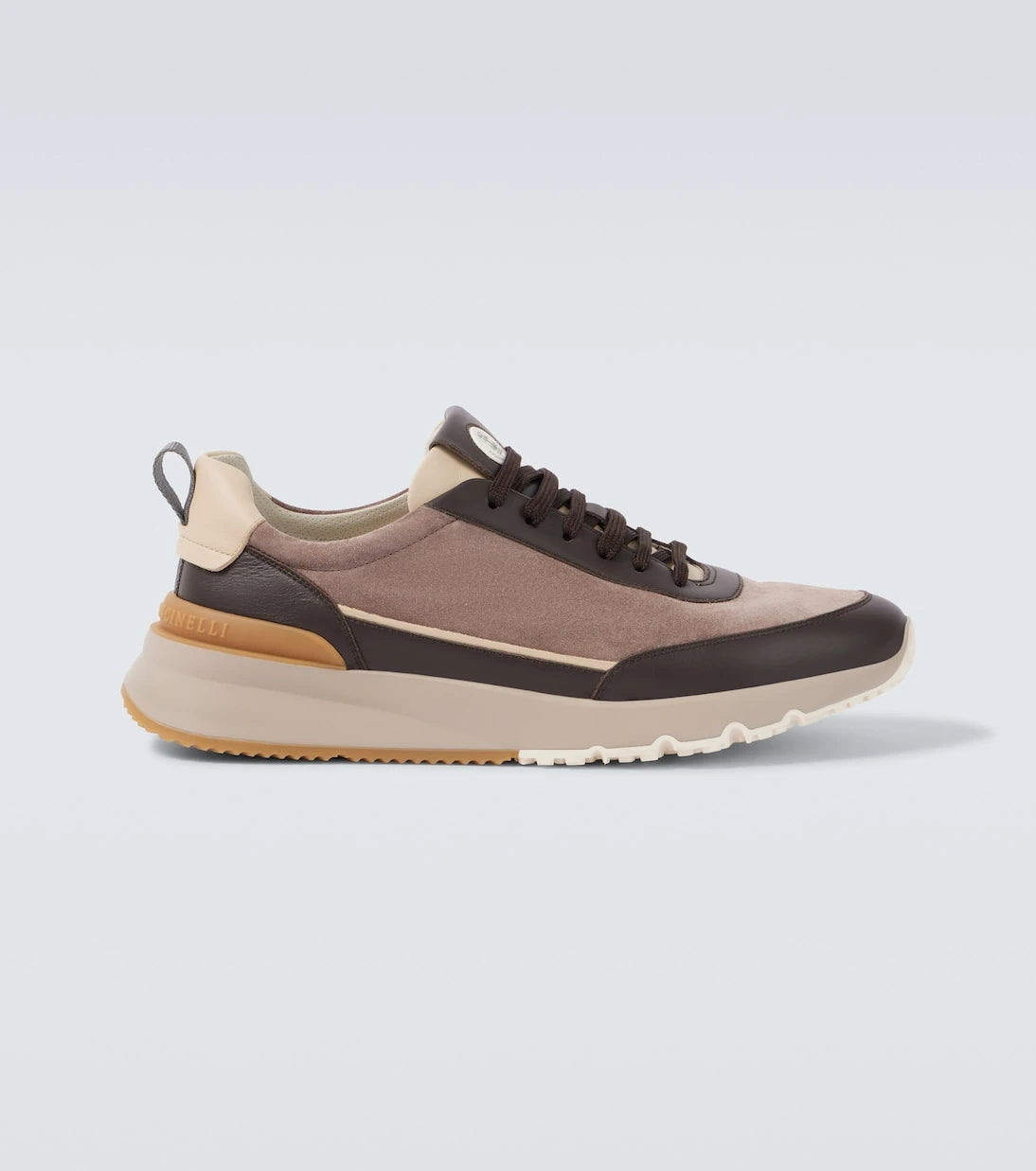 Brunello Cucinelli - Leather-trimmed suede sneakers