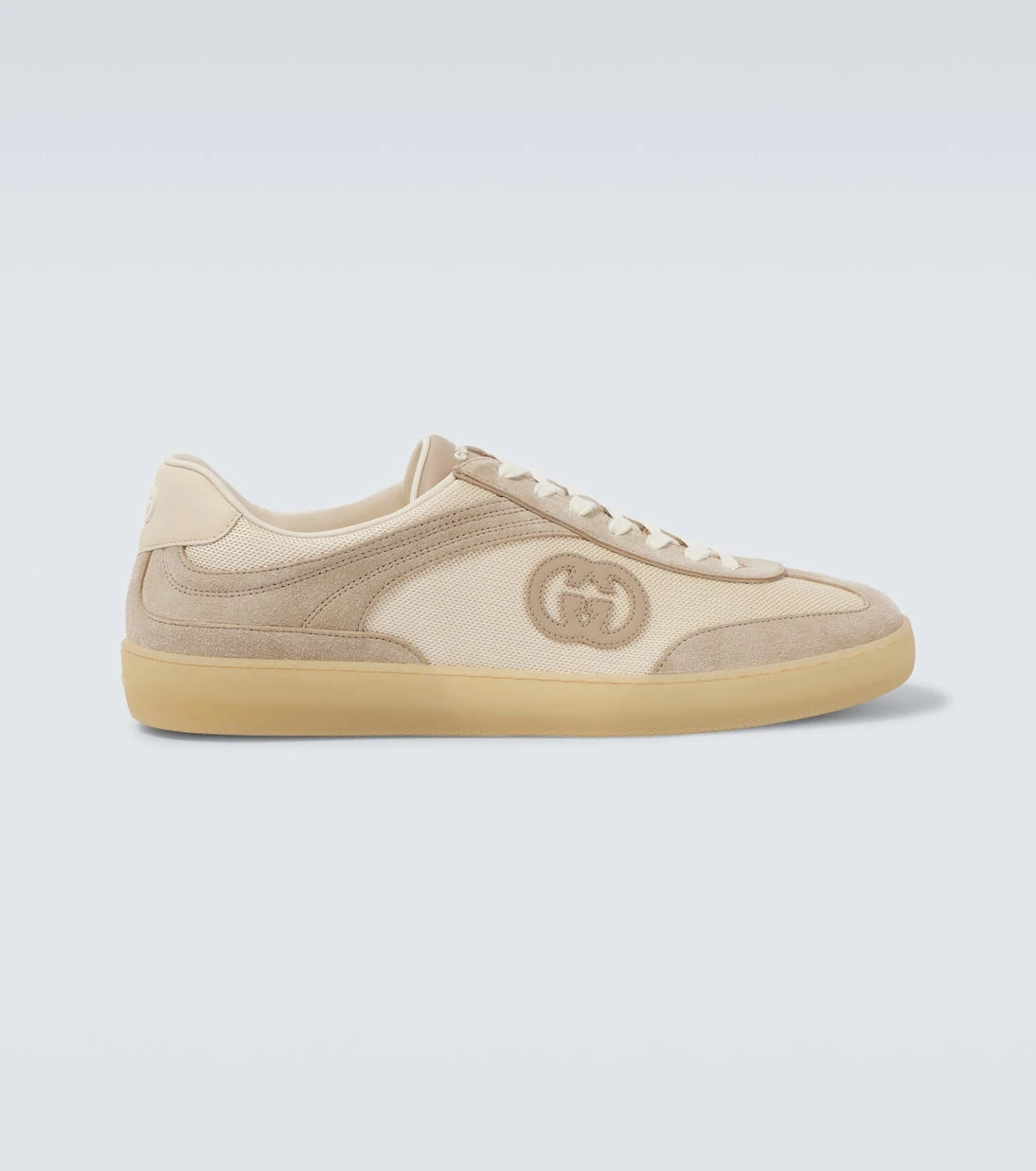 Gucci - Interlocking G suede-trimmed sneakers