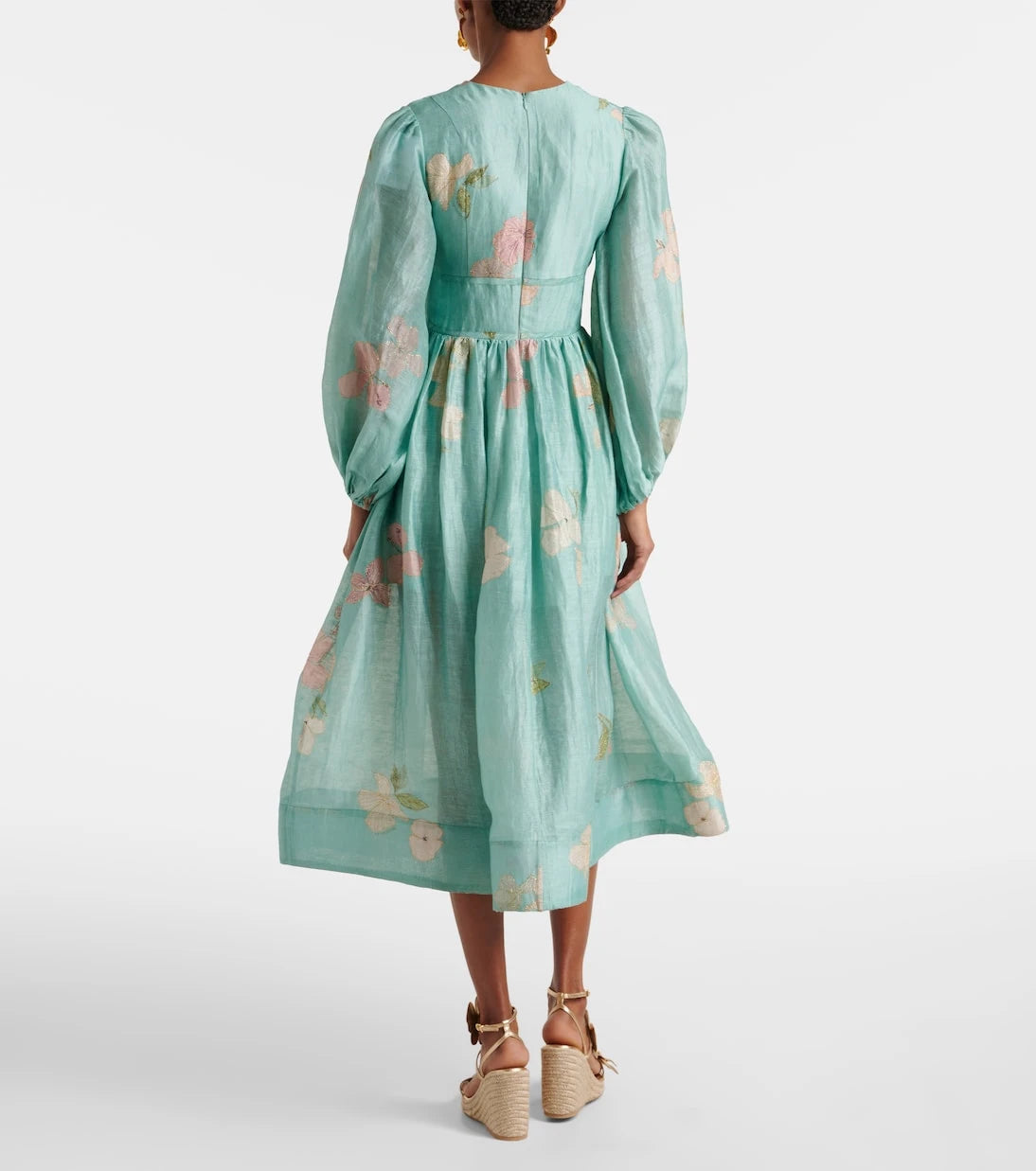 Zimmermann - Illuminate linen and silk midi dress