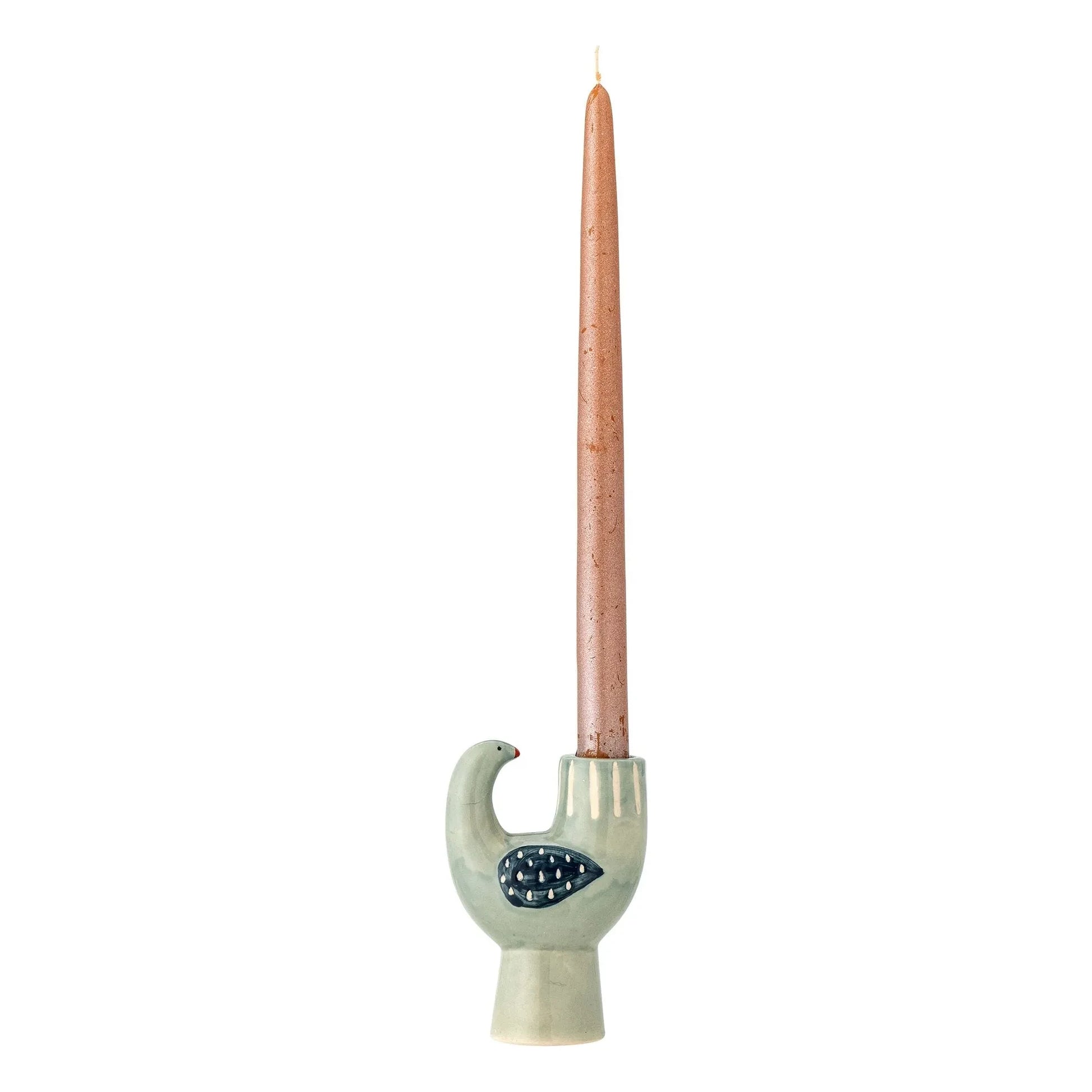 Bloomingville - Stoneware bird candlestick Trudy | Light Blue