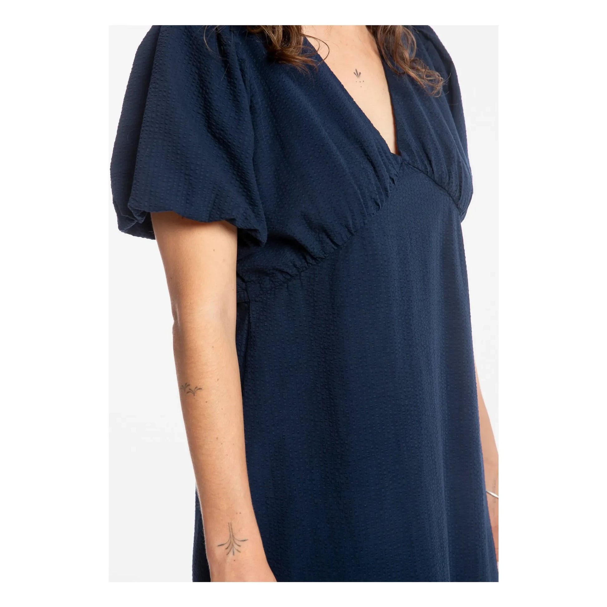 Matona - Mi-Long Organic Cotton Dress | Navy blue