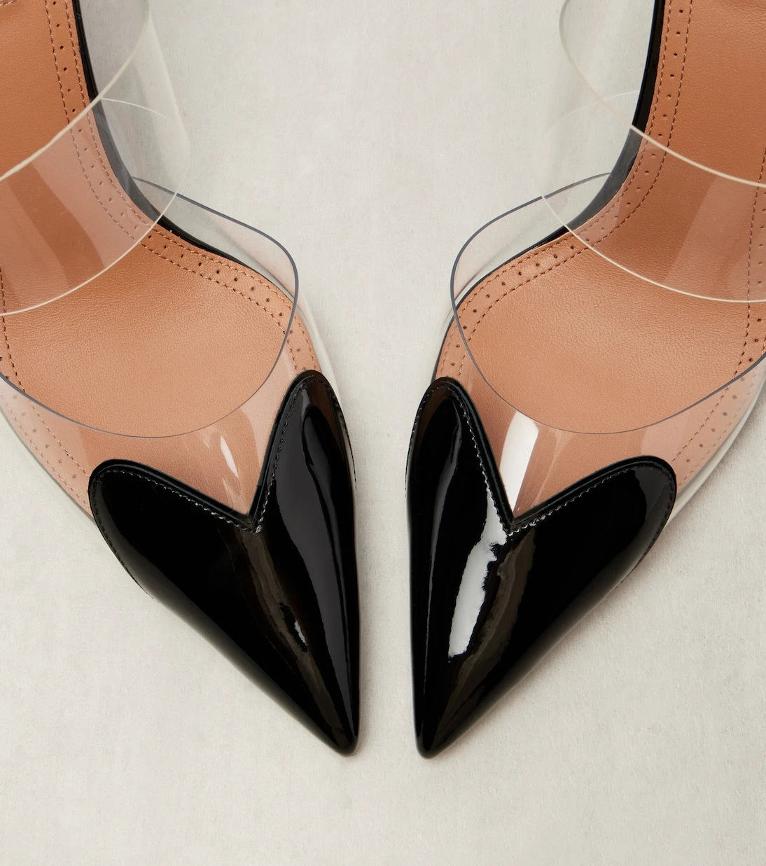 Alaïa - Le Cœur 90 PU and leather wedge mules