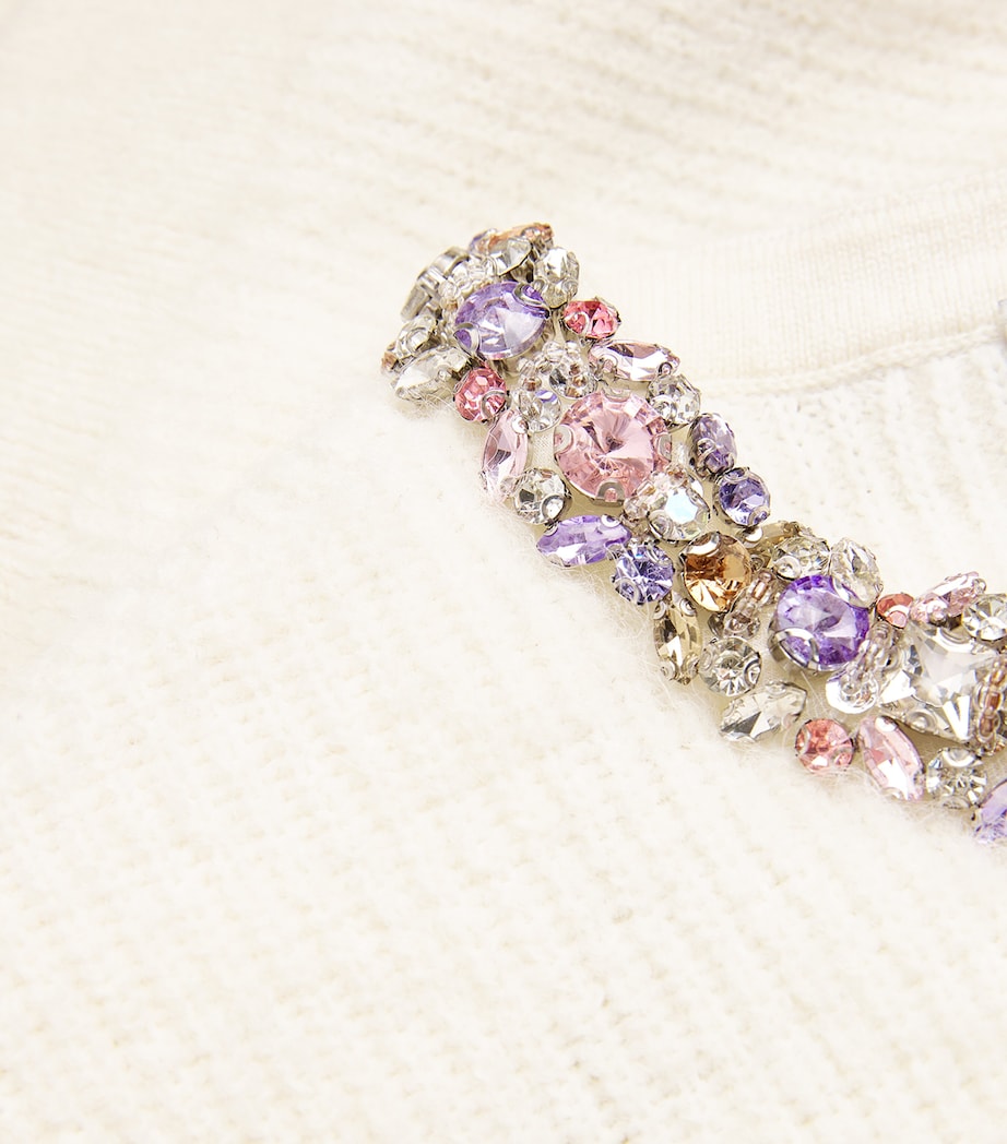 Self-Portrait Ivory Crystal Embellished Cardigan