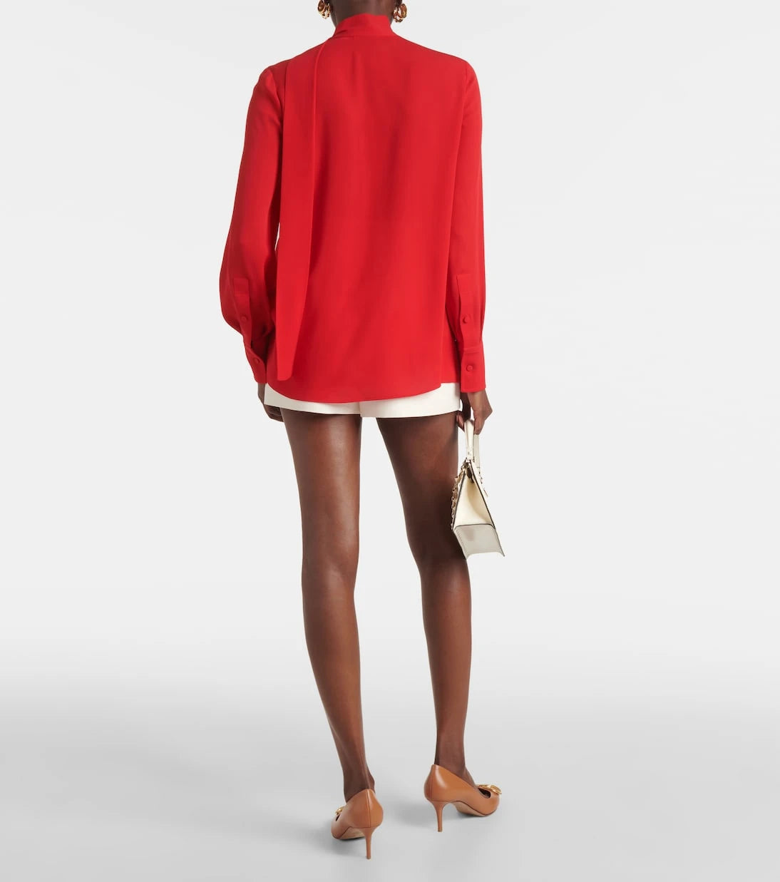 Valentino - Bow-detail silk blouse