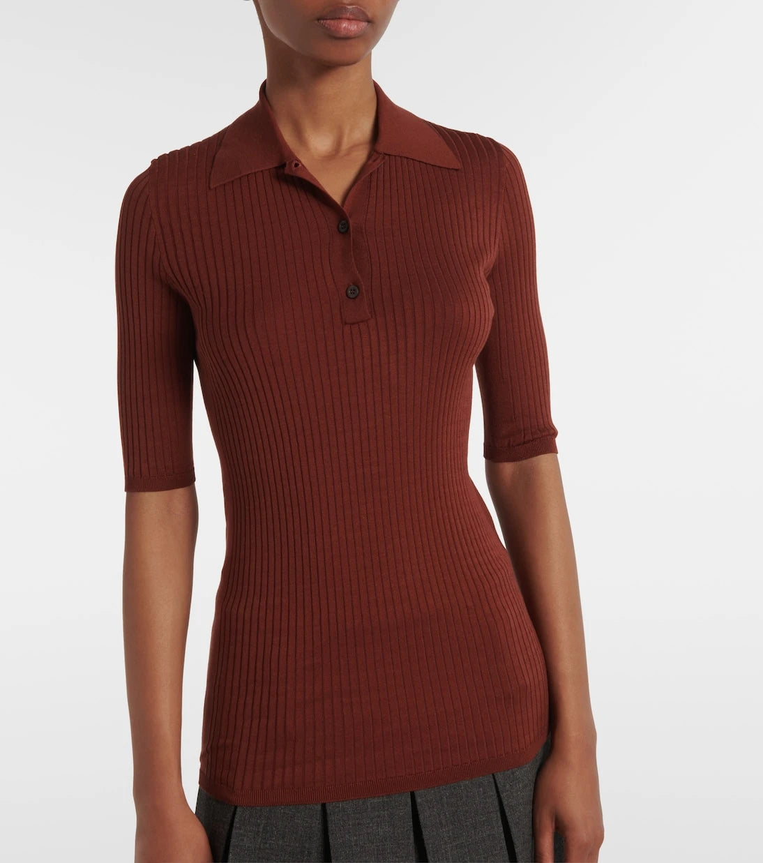 Prada - Cotton-blend polo sweater