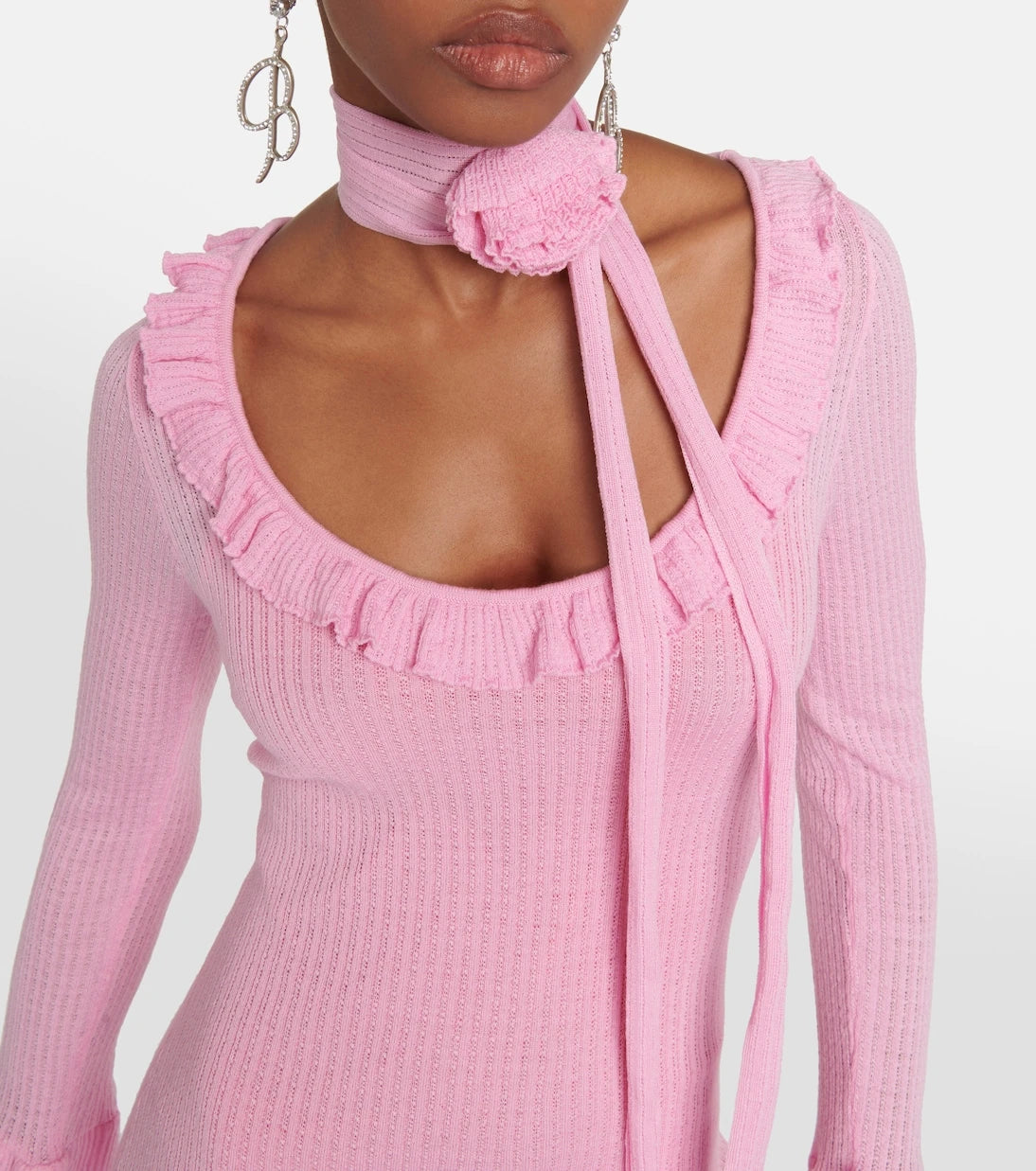 Blumarine - Ruffled wool midi dress