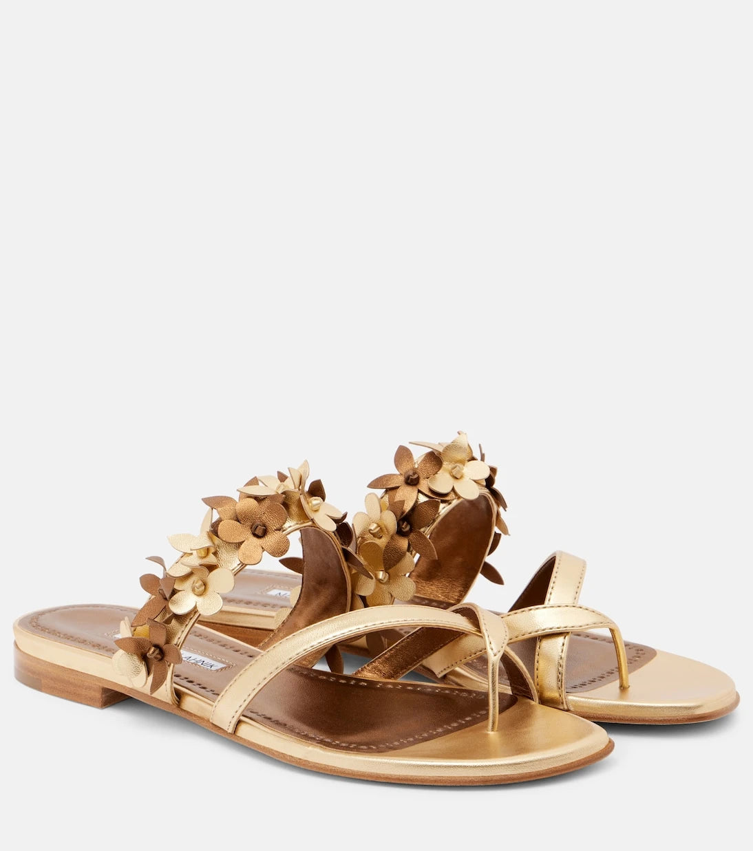 Manolo Blahnik - Fiosa metallic leather sandals