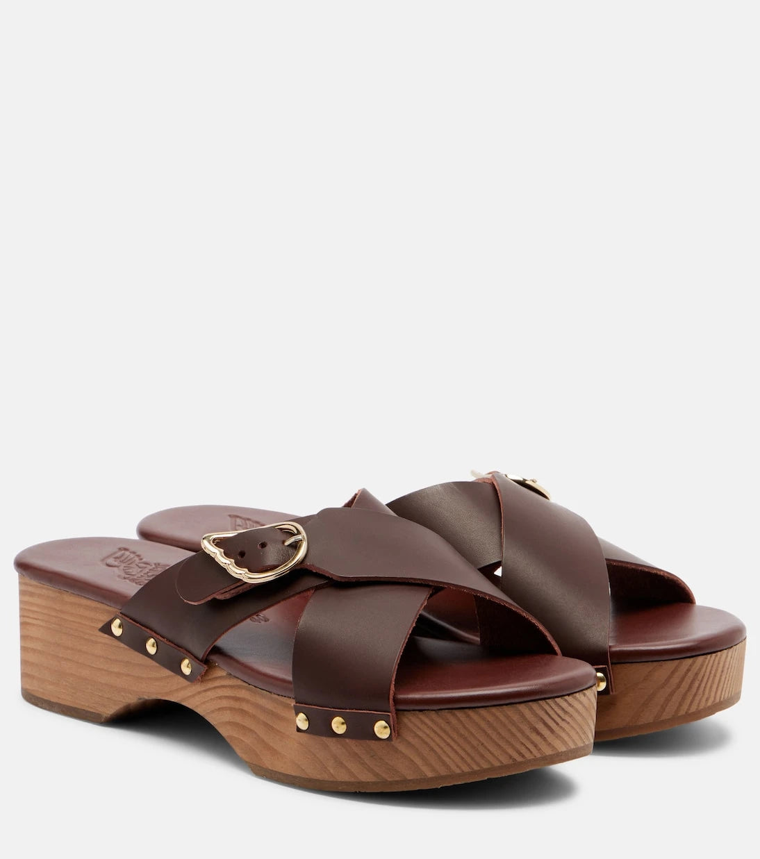 Ancient Greek Sandals - صندل ماريليسا الجلدي بكعب منصة
