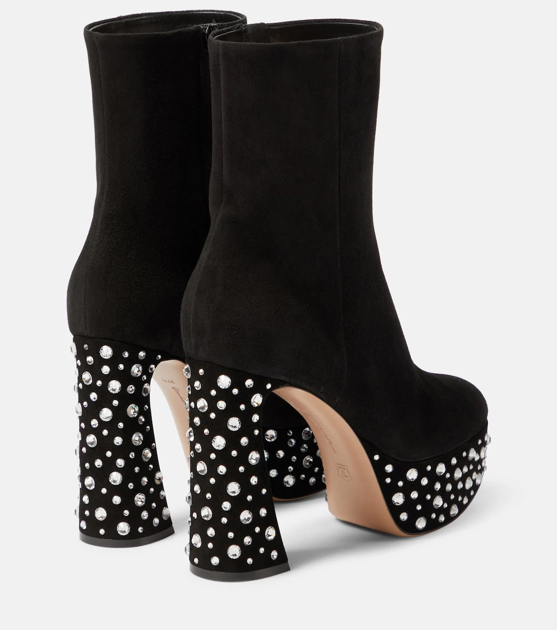 Gianvito Rossi - Crystal Holly suede platform ankle boots