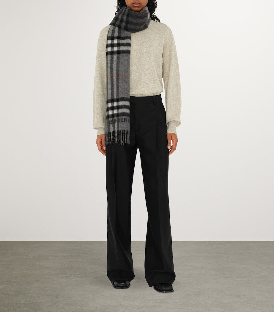 Cashmere Contrast Check Scarf
