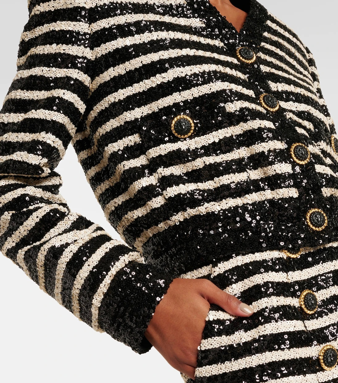 Balmain - Sequined striped jacket