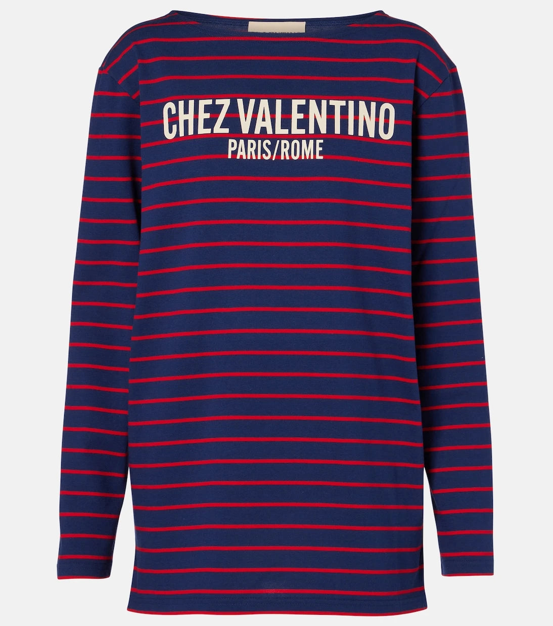 Valentino - Chez Valentino striped cotton jersey top
