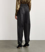 Yves Salomon Black Lambskin Wide-Leg Trousers