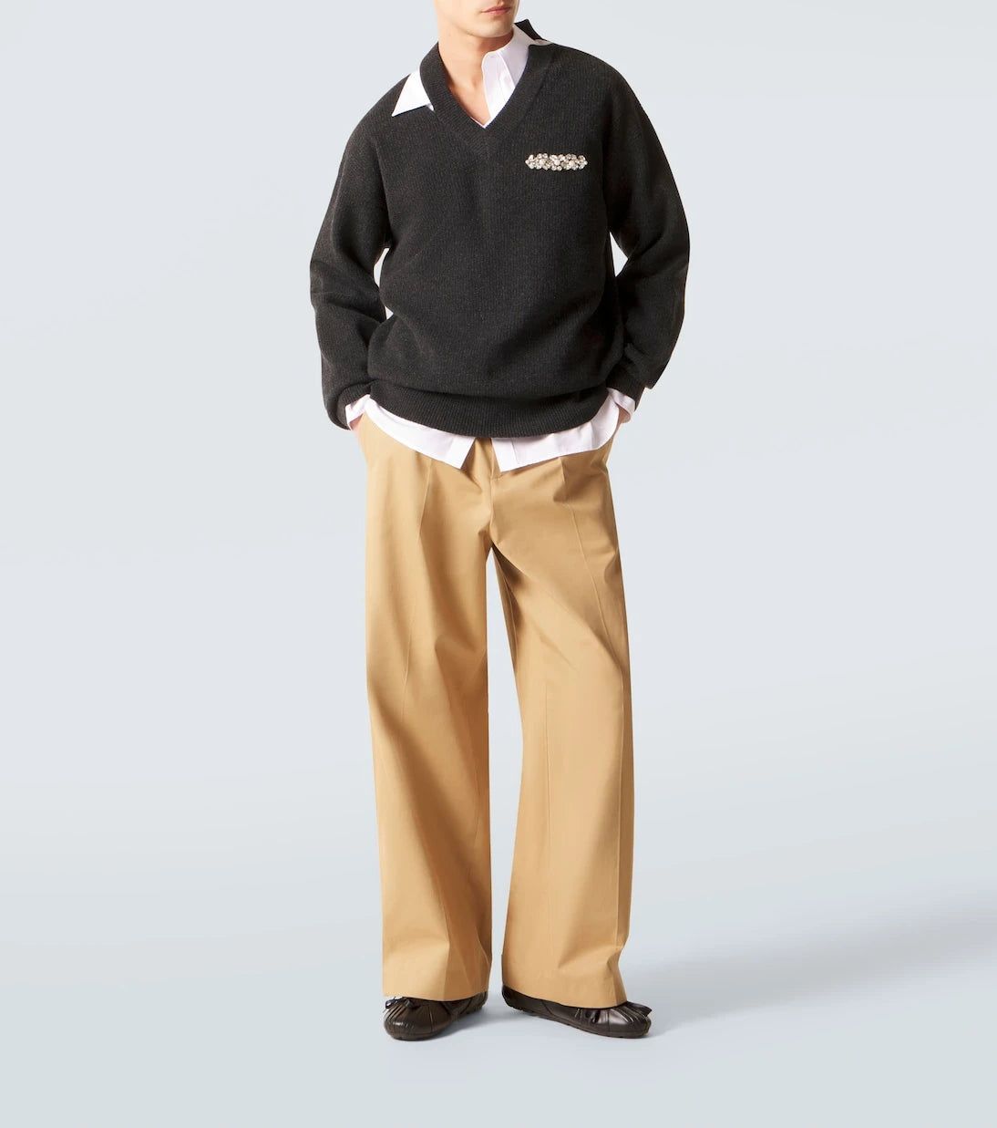 Simone Rocha - Cutout embellished wool-blend sweater