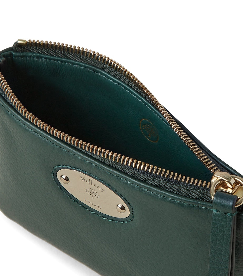 Mulberry Green Logo Plaque Coin Pouch