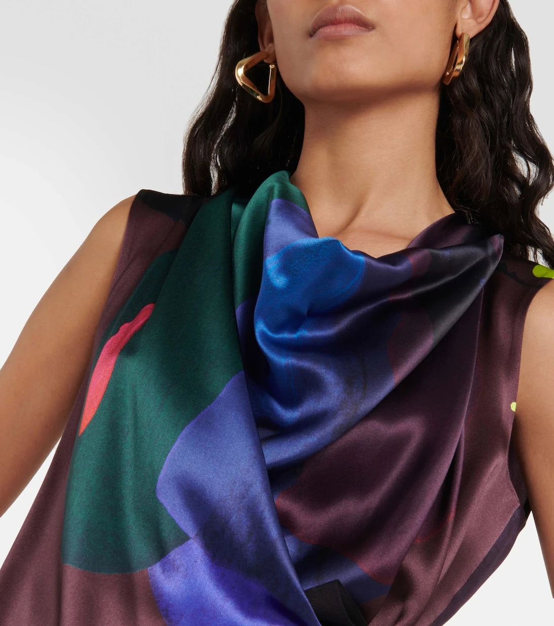 Roksanda - Printed self-tie silk top