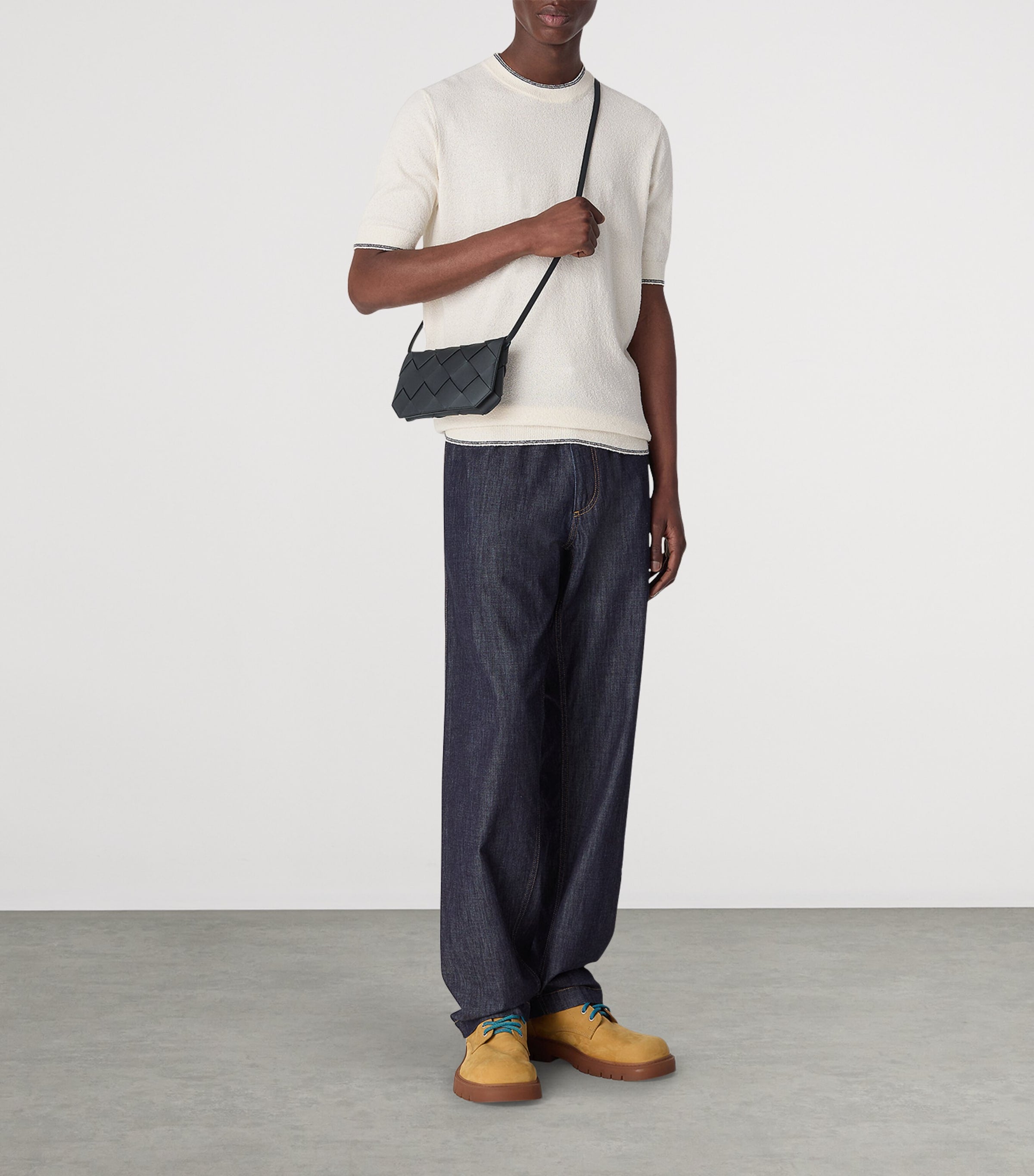 Intrecciato Leather Diago Phone Pouch