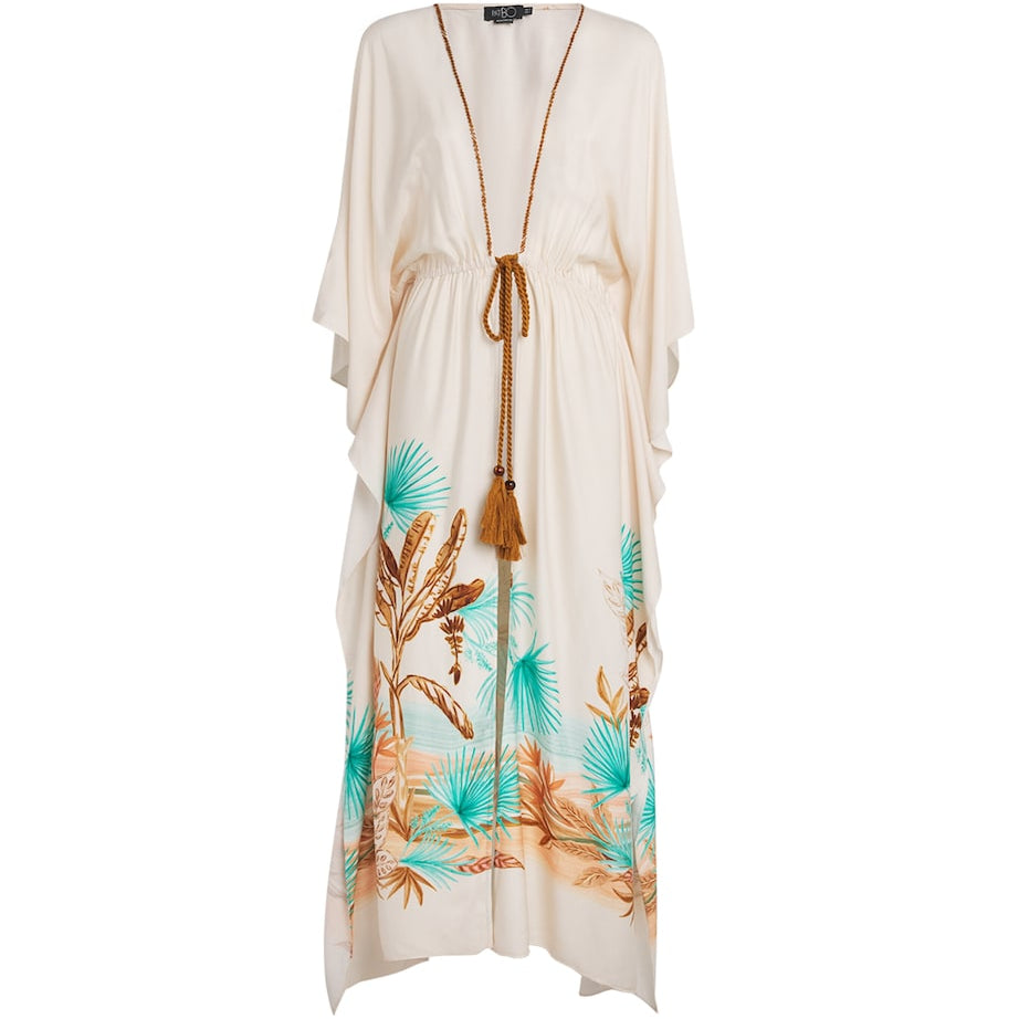 PatBO Beige Bananeira Tropical Cover-Up