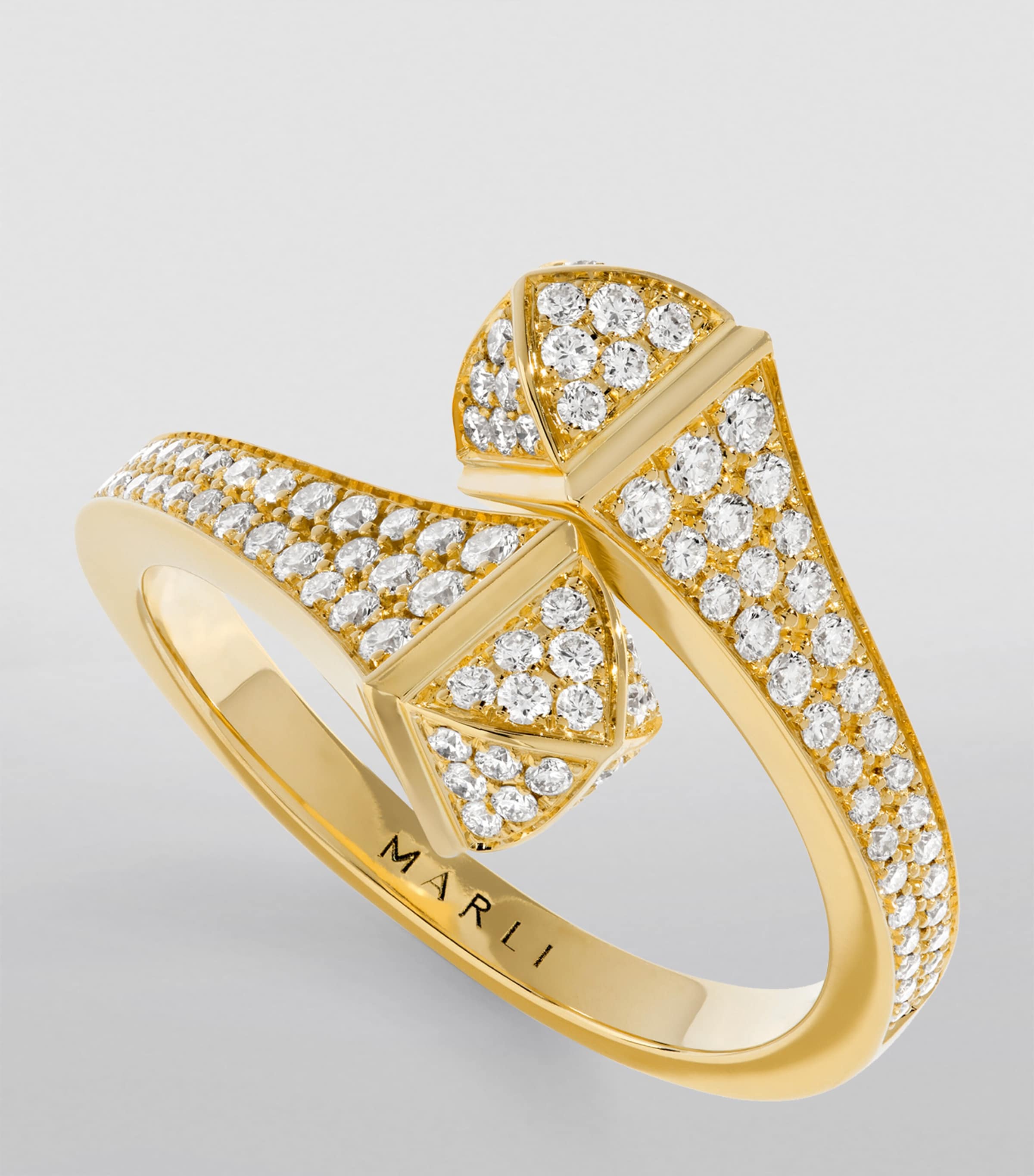 Midi Yellow Gold and Diamond Cleo Ring