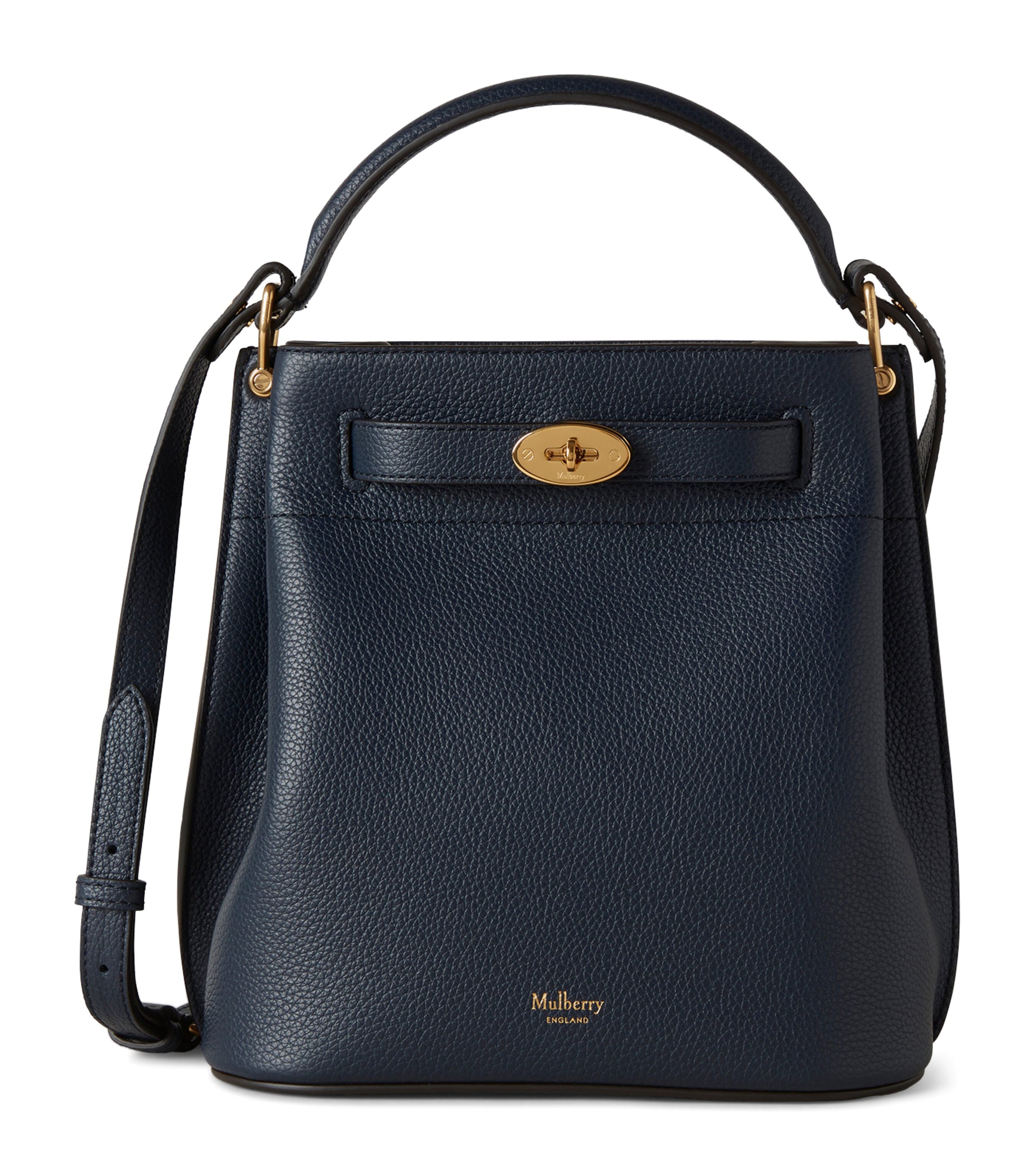 Mulberry Blue Leather Islington Bucket Bag