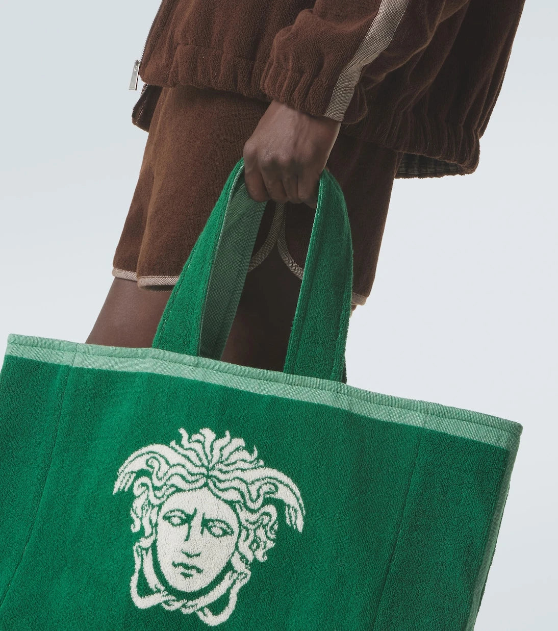 Versace - Medusa cotton-terry jacquard tote bag