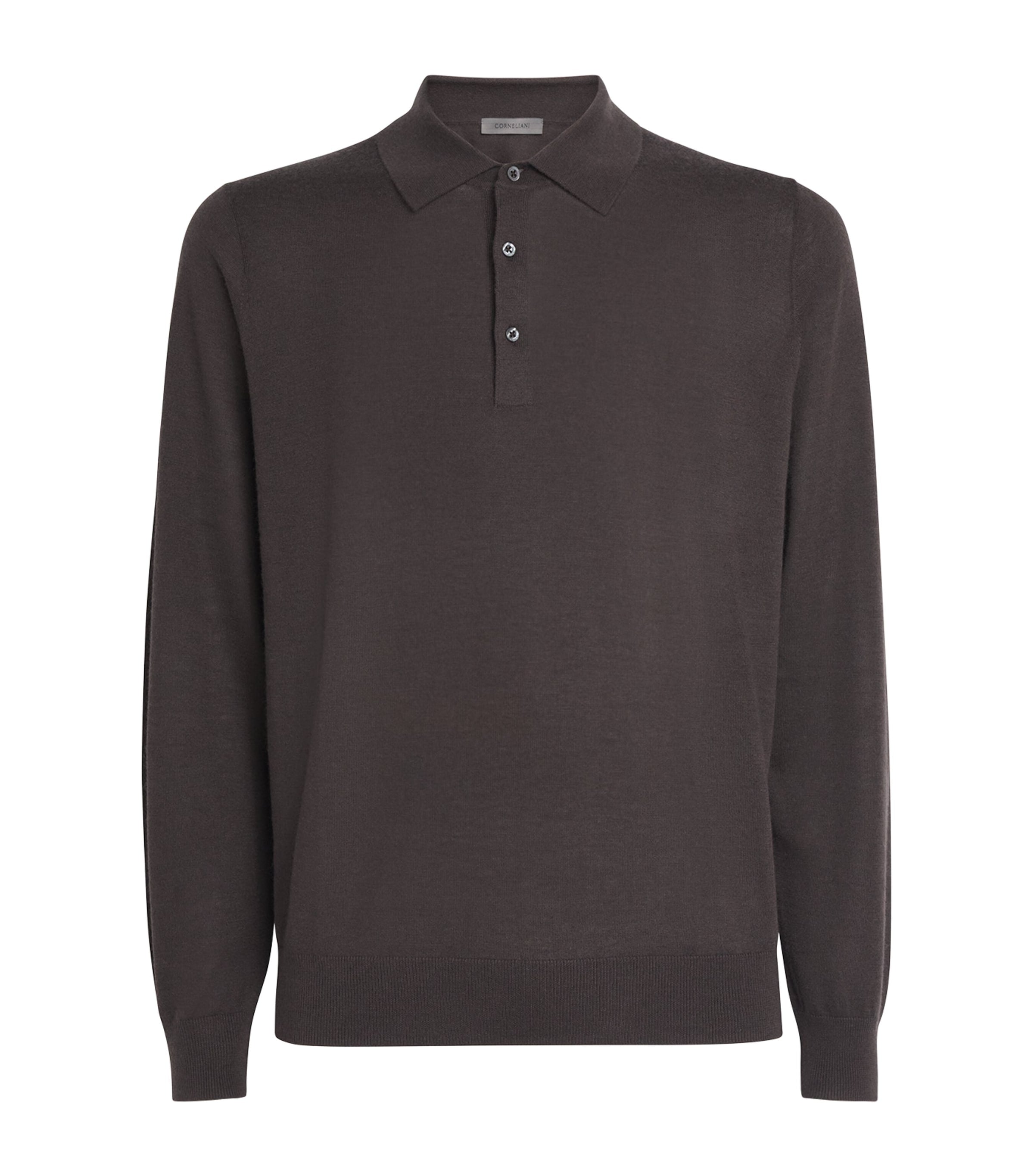 Cashmere-Silk Polo Sweater
