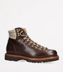 Leather Wool-Trim Mountain Boots