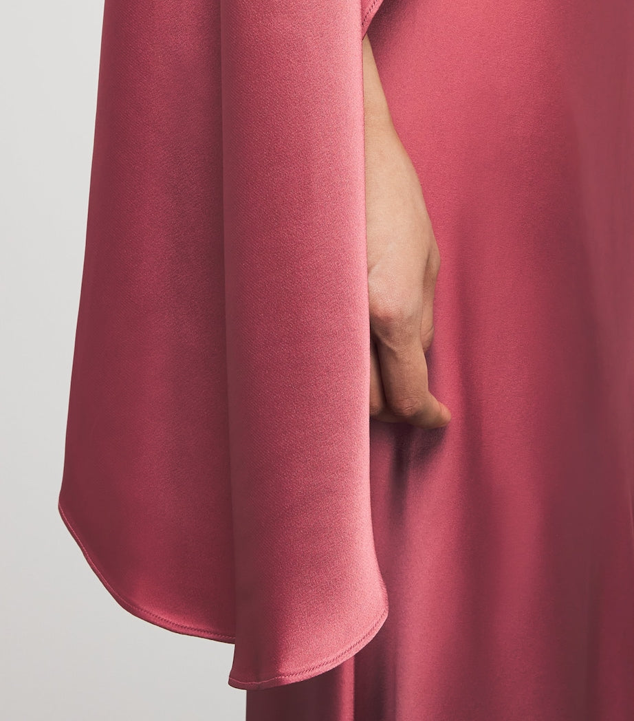 Pink Satin Asymmetric Gown