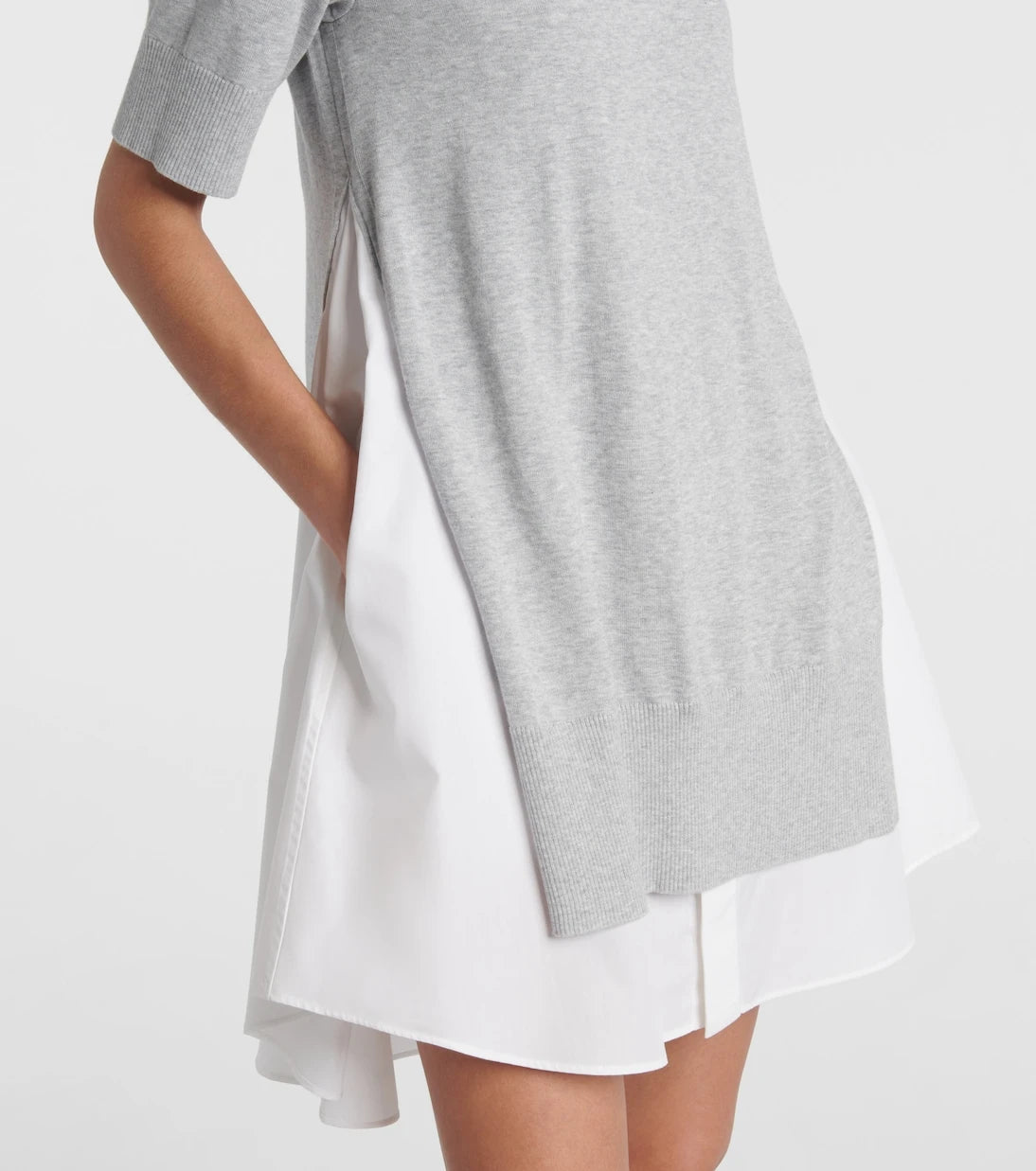 Sacai - Katmanlı pamuklu mini elbise