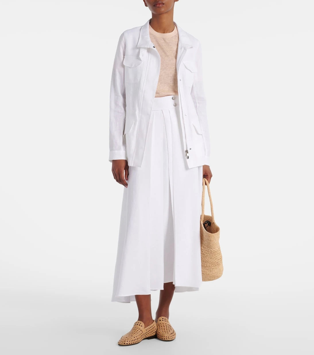 Loro Piana - Petra pleated linen maxi skirt