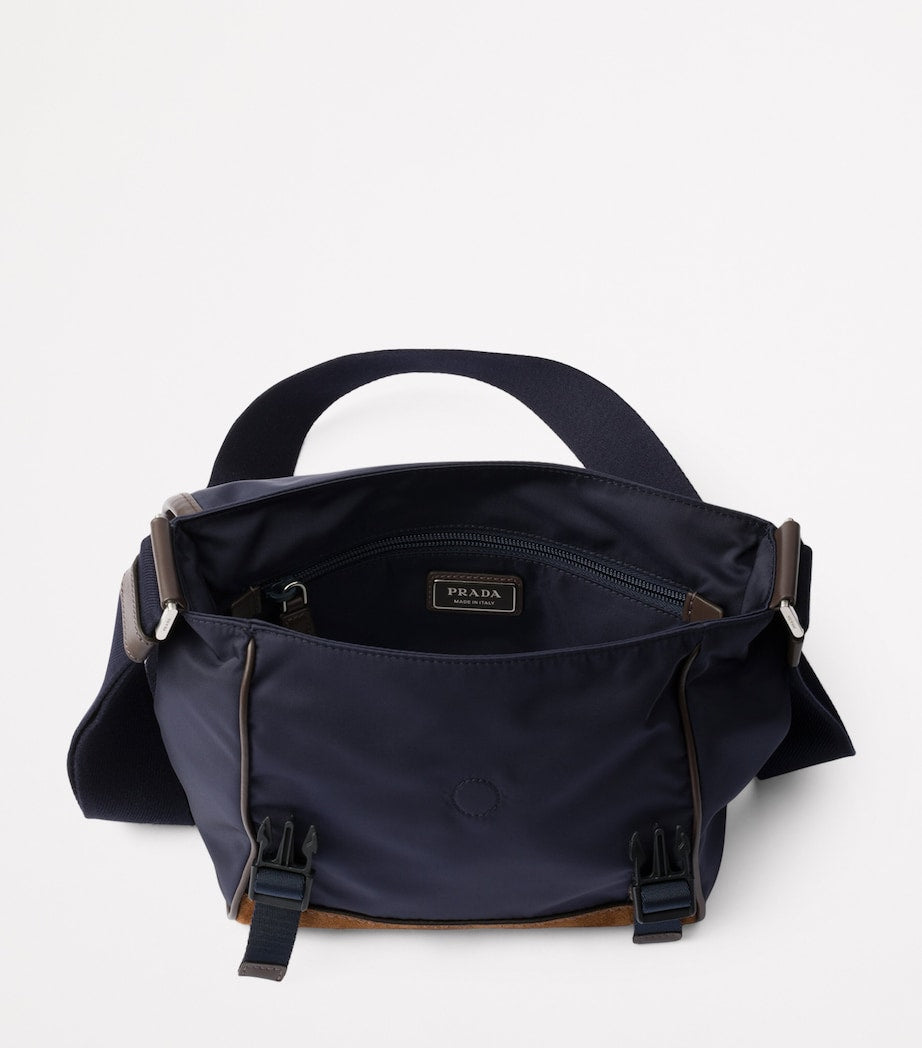 Prada Small Re-Nylon and Leather Messenger Bag