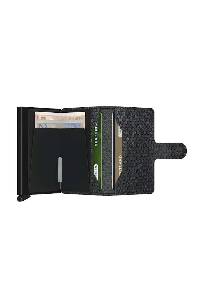 Кожен портфейл Secrid Miniwallet Hexagon Black