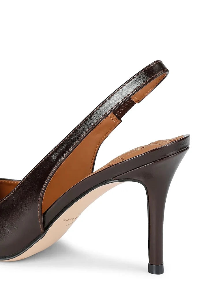 Kurt Geiger London deri topuklu ayakkabı Belgravia High Sling Brown
