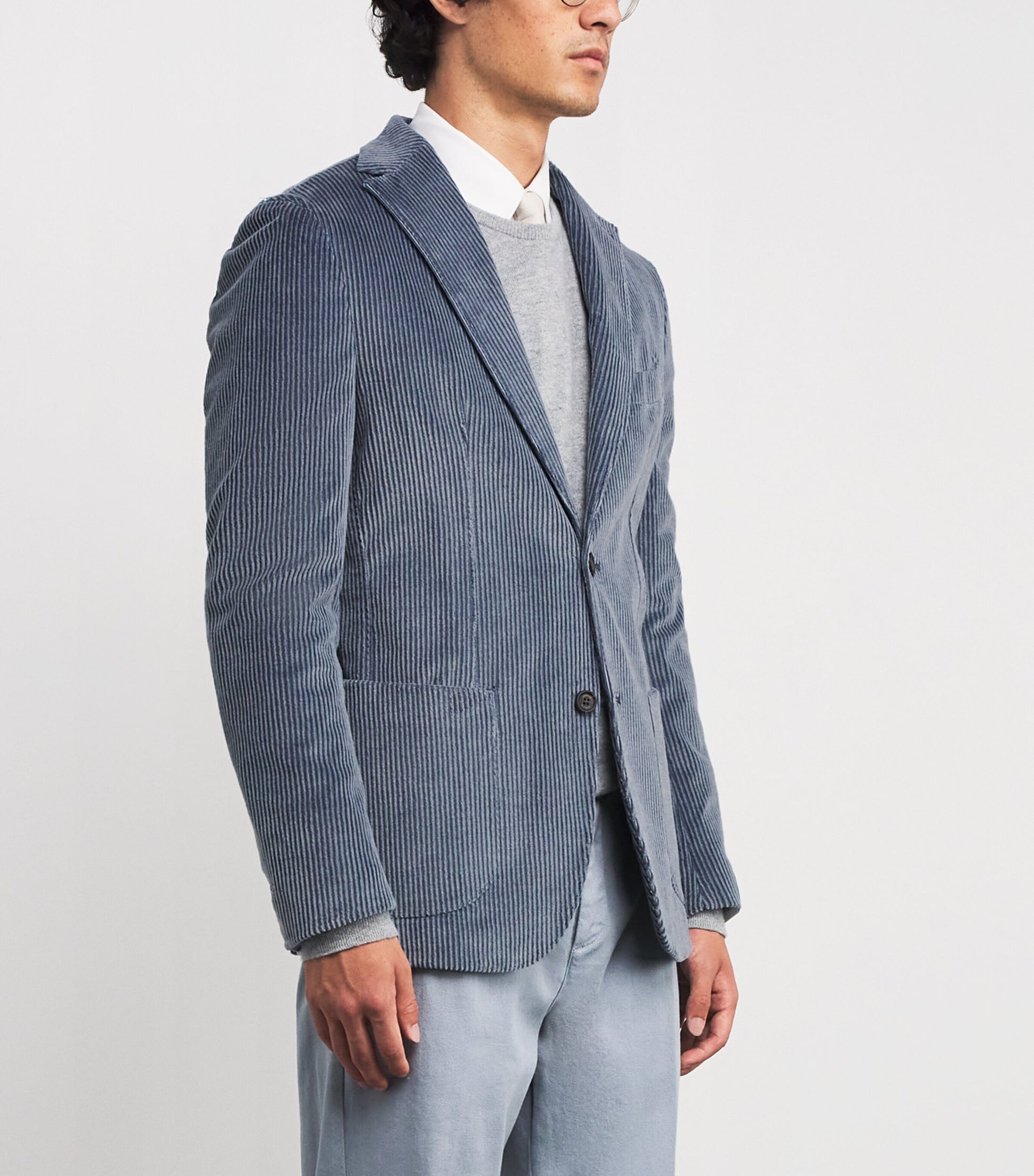 Eleventy Blue Cotton-Cashmere Corduroy Blazer
