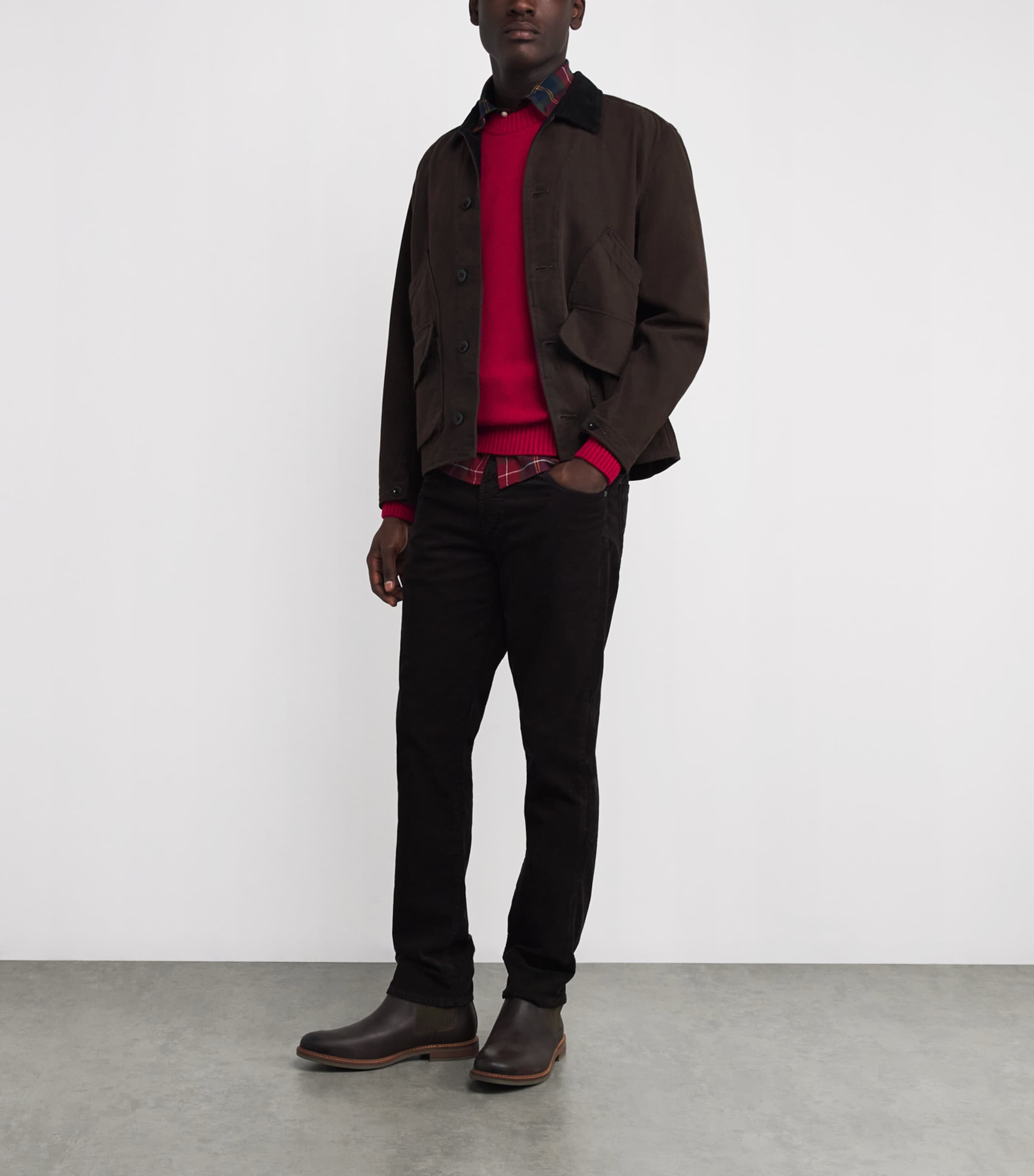 Barbour Red Wool Grangetown Sweater