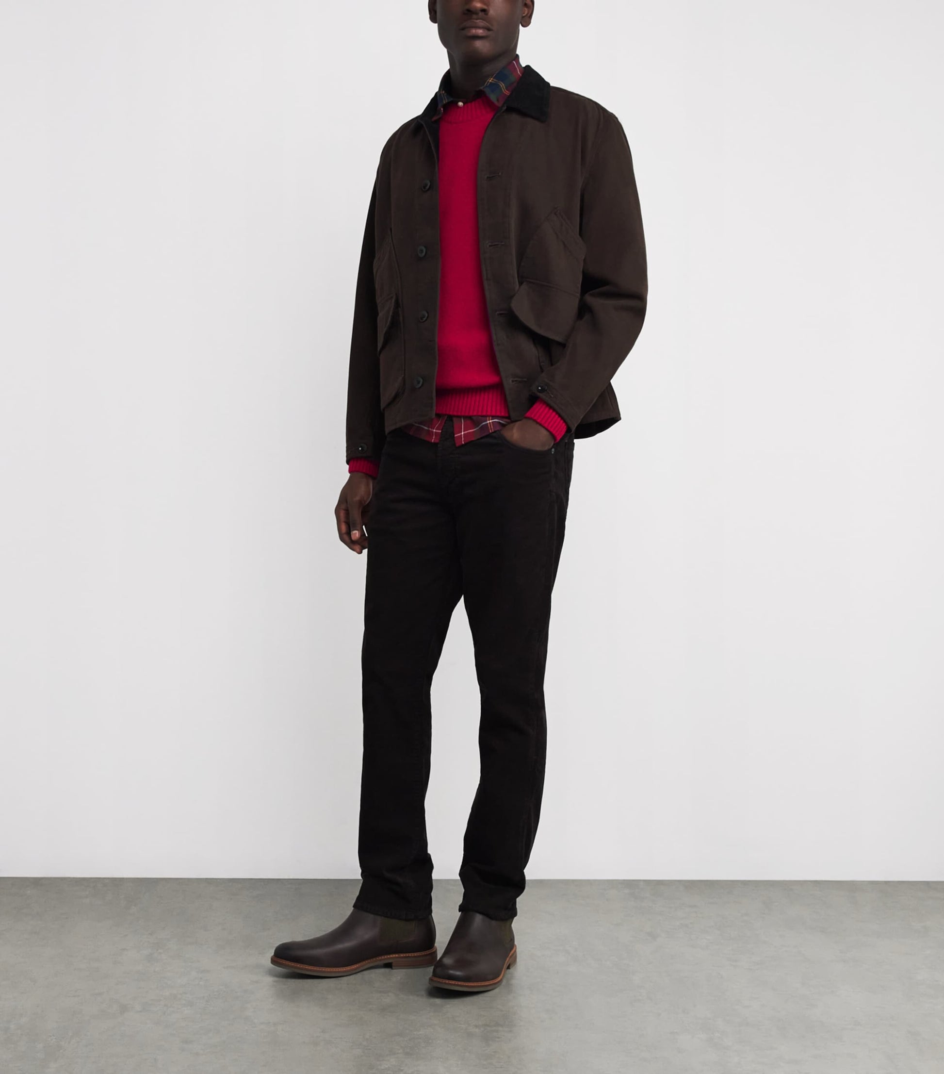 Barbour Red Wool Grangetown Sweater