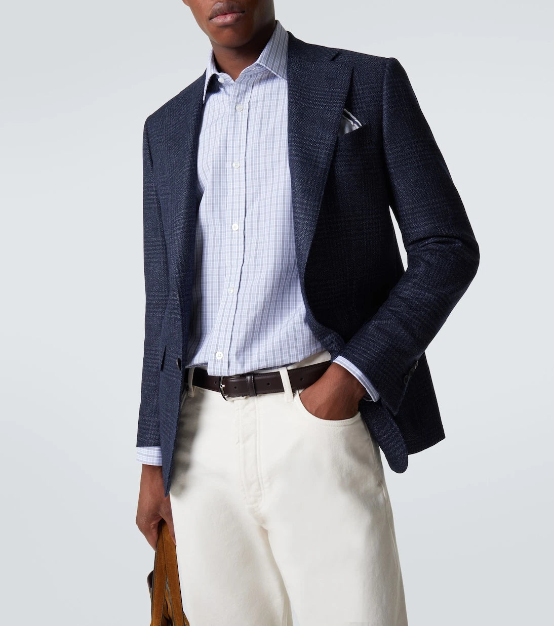 Thom Sweeney - Checked wool and silk blazer