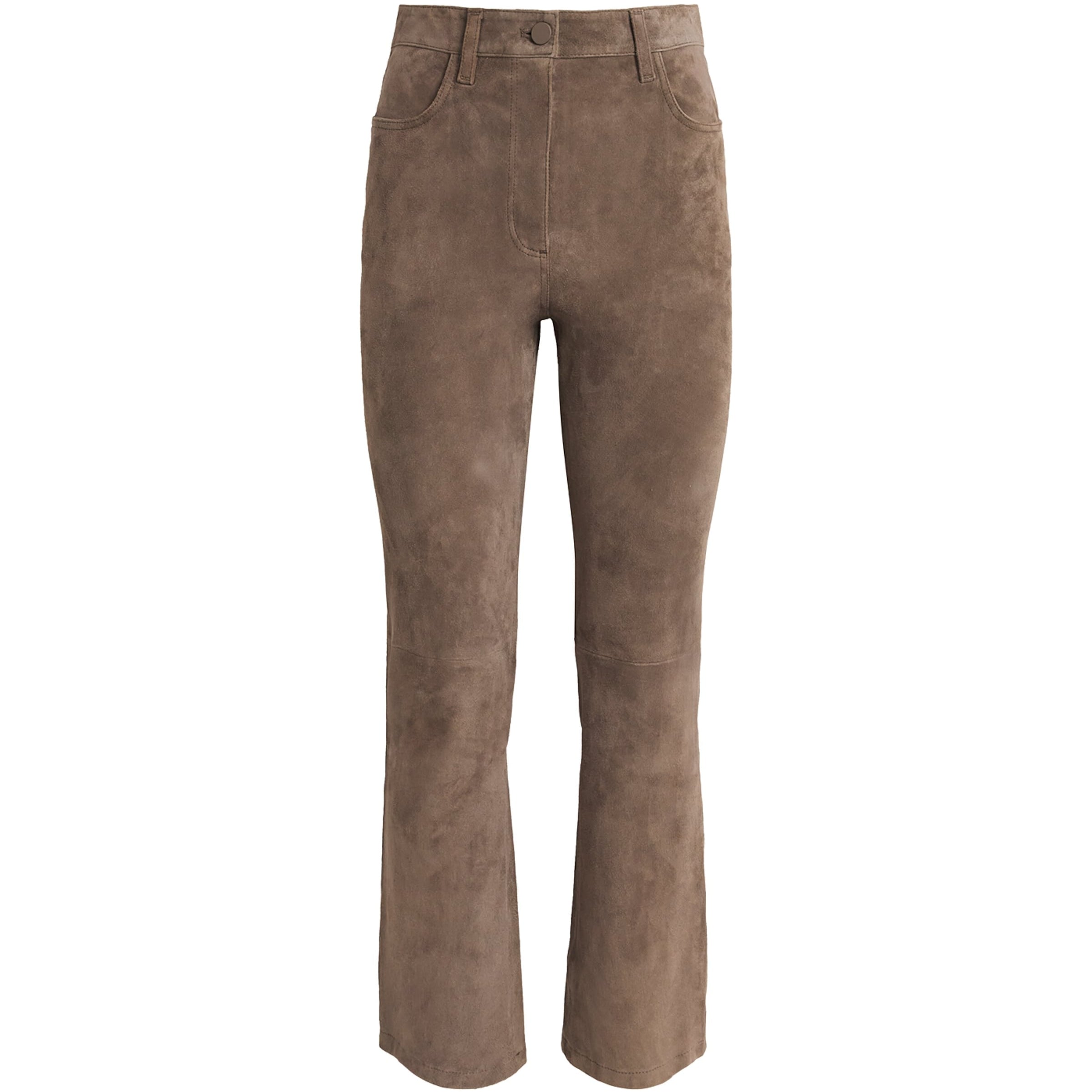 Brown Suede Duke Flared Trousers
