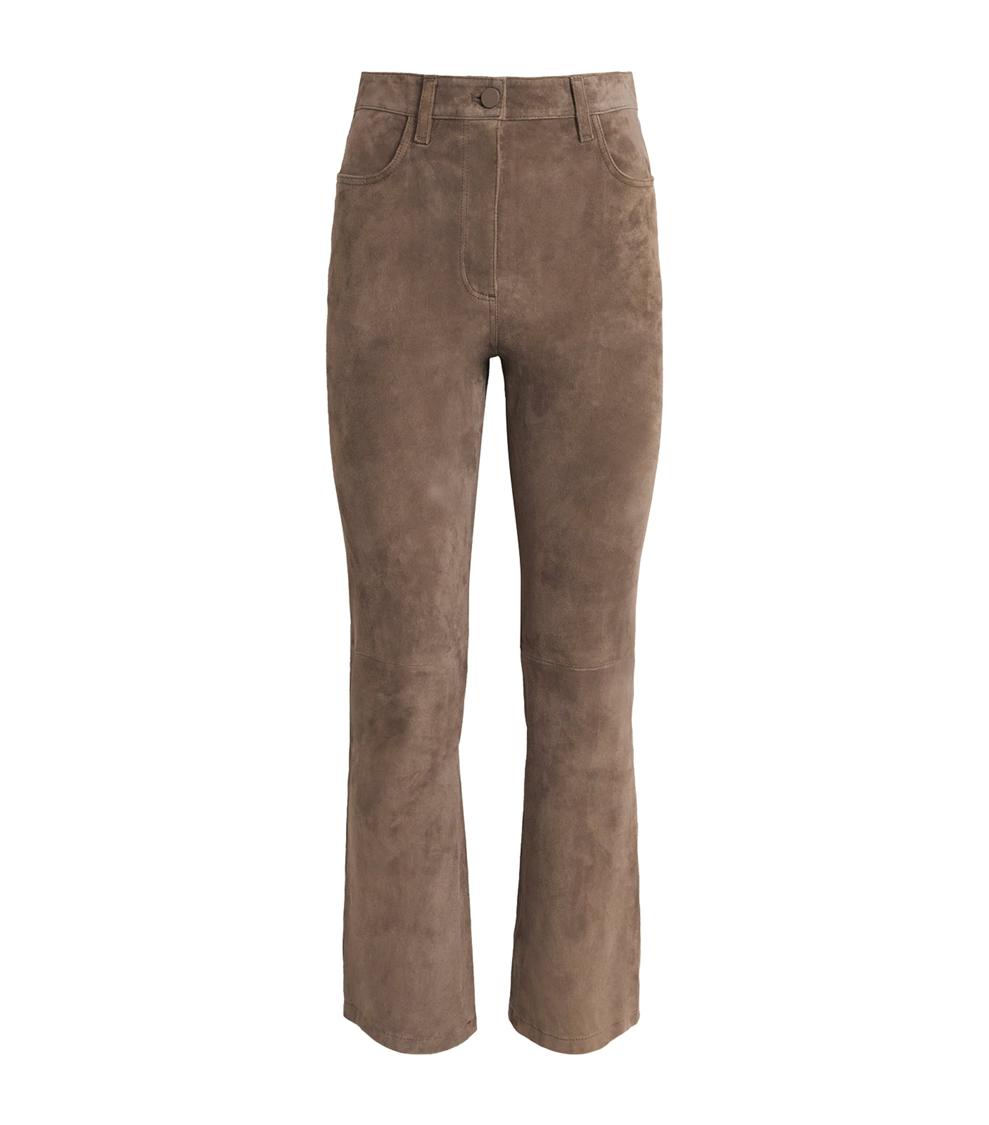 Brown Suede Duke Flared Trousers