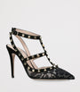 Valentino Garavani Black Lace Rockstud Pumps 100