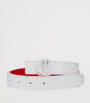 Christian Louboutin White Loubi54 Reversible Patent Leather Belt