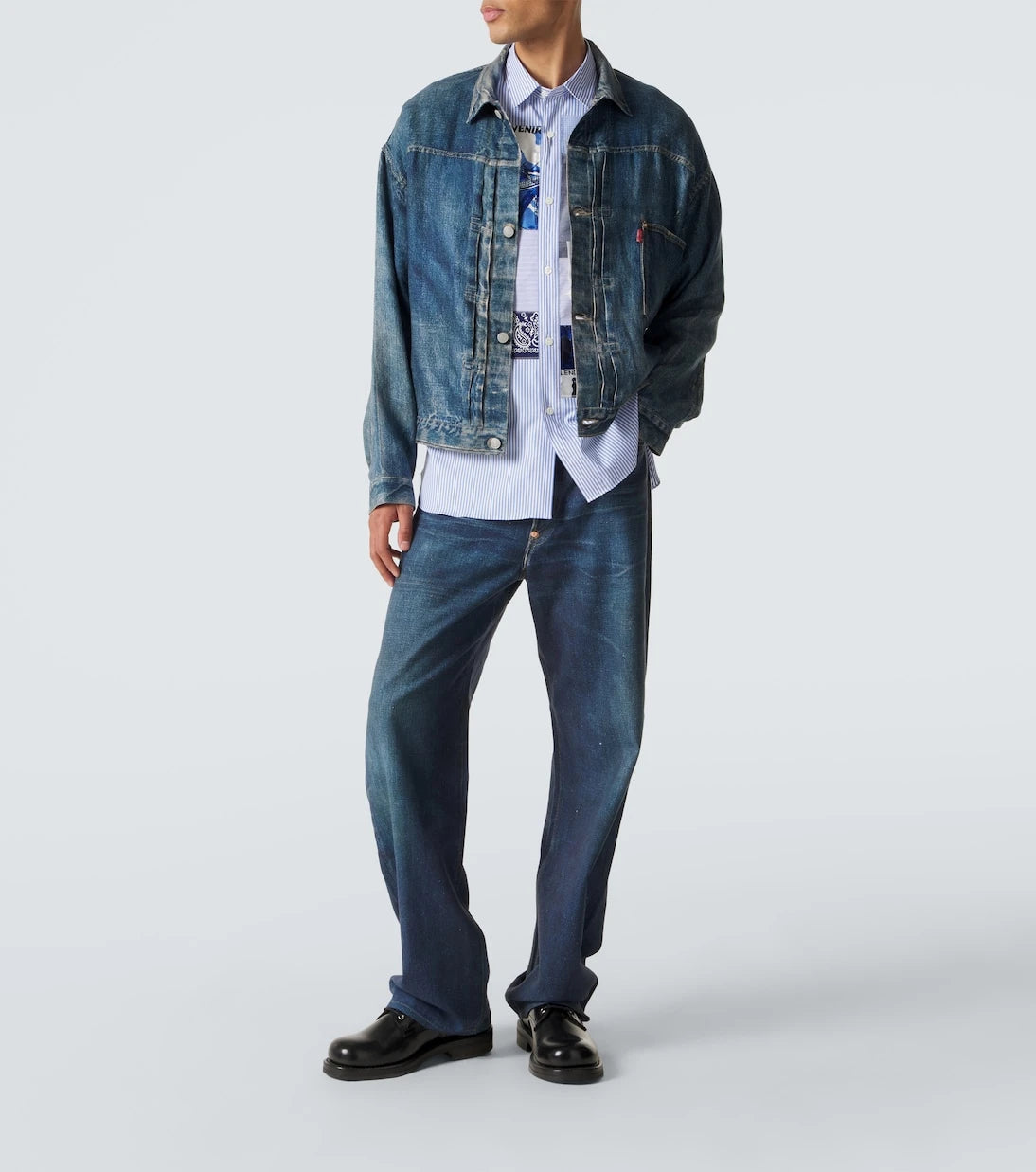 Junya Watanabe - Patchwork striped cotton shirt