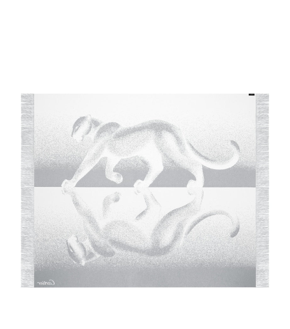 Cashmere Reflecting Panthère de Cartier Blanket (190cm x 140cm)