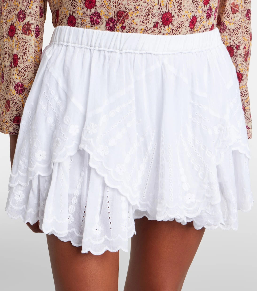 Marant Etoile - Layale ruffled cotton shorts